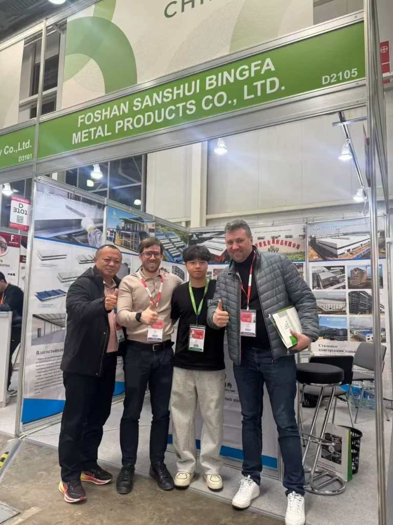 bingfa-steel-team-with-overseas-clients-at-mosbuild-2026-structure-steel-fair