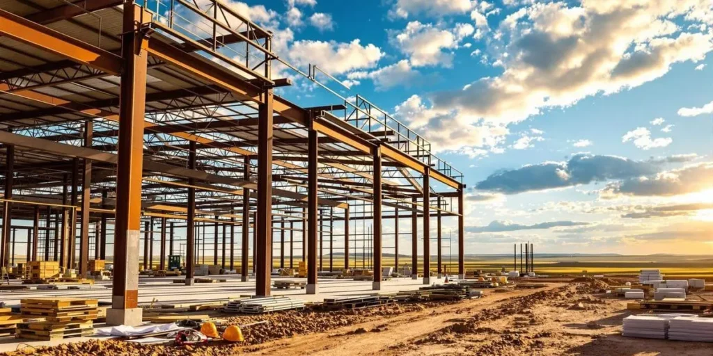 custom-pre-engineered-steel-industrial-workshop-sunset-construction