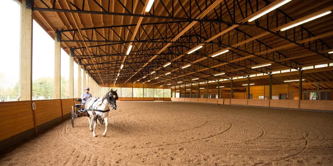 Representative covered riding arena view