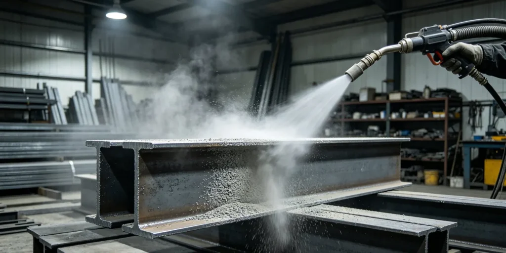 h-beam-sandblasting-steel-surface-treatment-before-painting