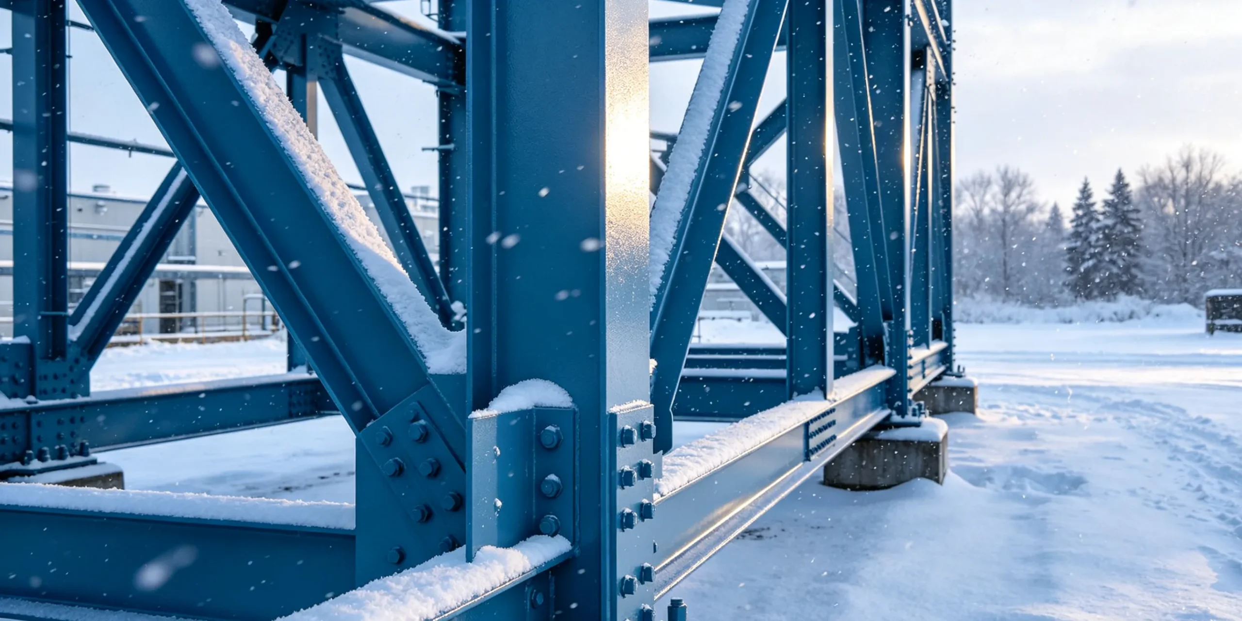 Steel structure coating application in a cold-climate setting
