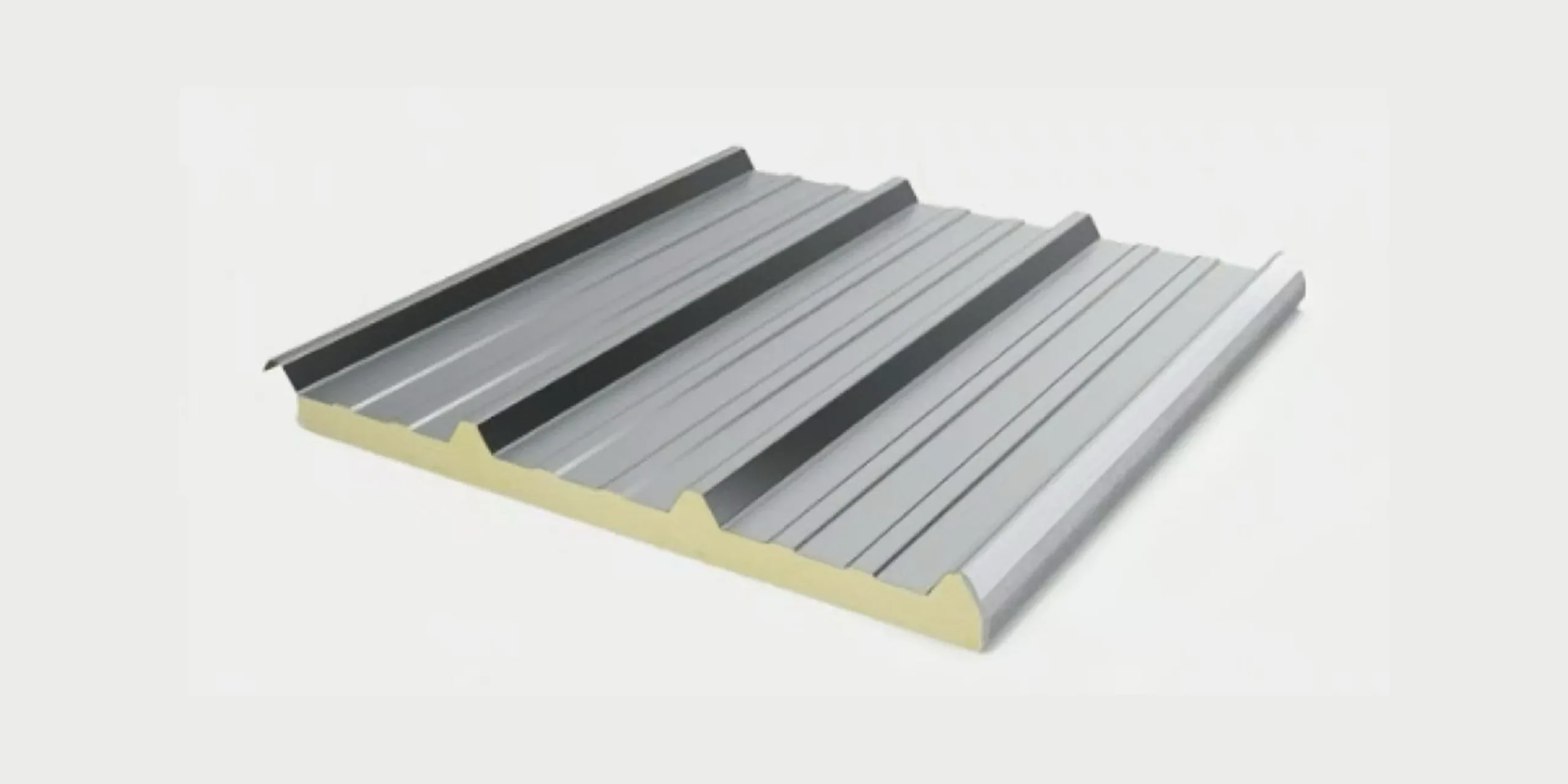 Representative PU roof sandwich panel joint and metal profile detail