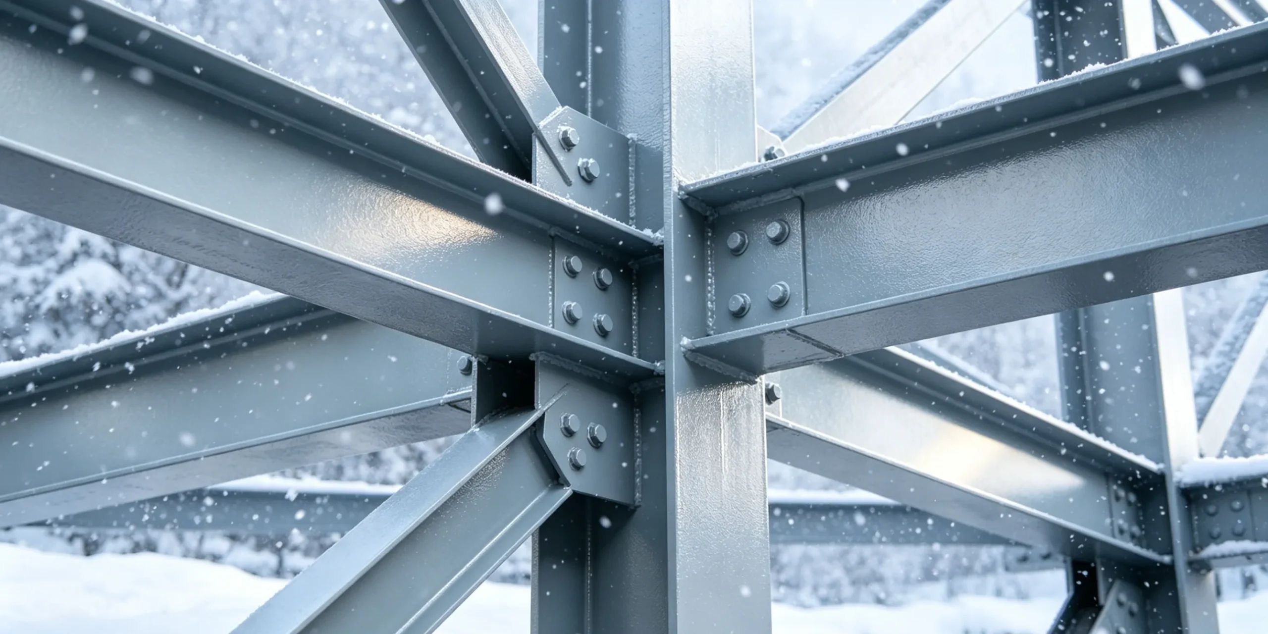 Coated steel beam and column joint in cold-climate conditions
