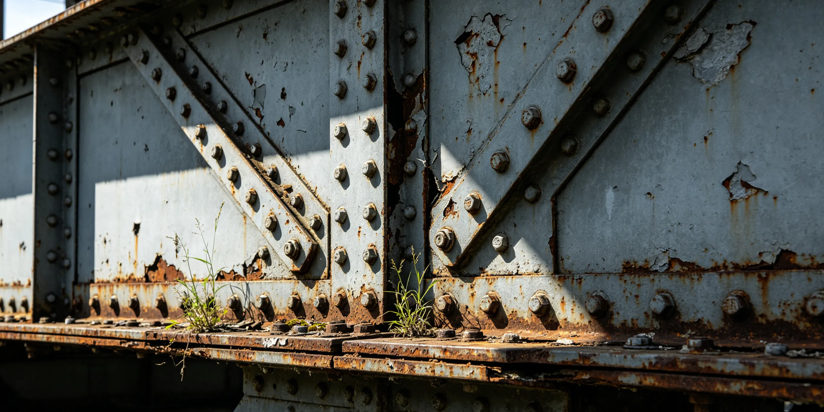 Representative steel connection for coating-failure inspection around bolts and joints