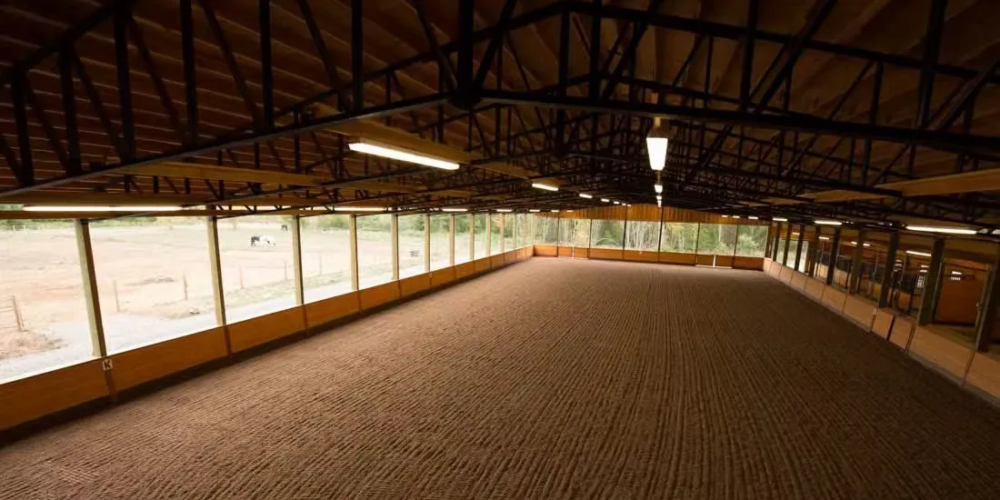 Representative riding arena roof and enclosure detail