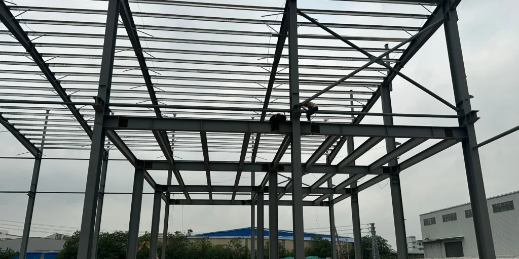 structural-steel-frame-installation-worker