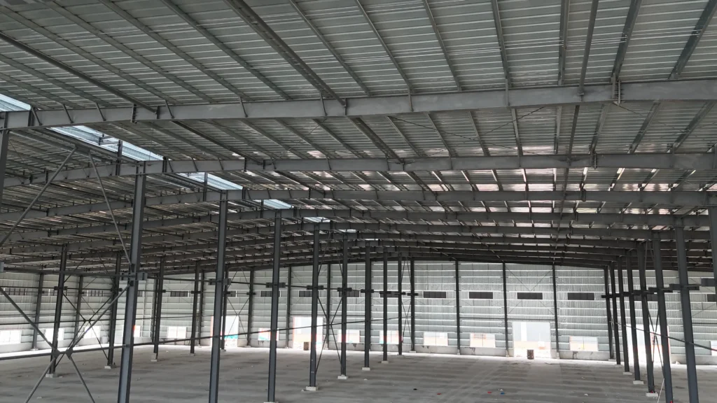 Representative steel warehouse interior for Port Klang planning reference