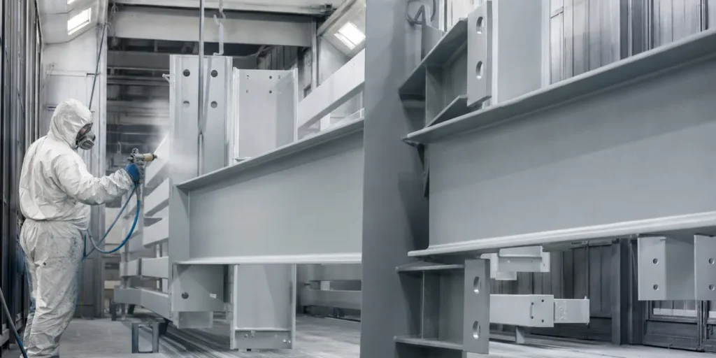 shop-painting-steel-structure-in-factory