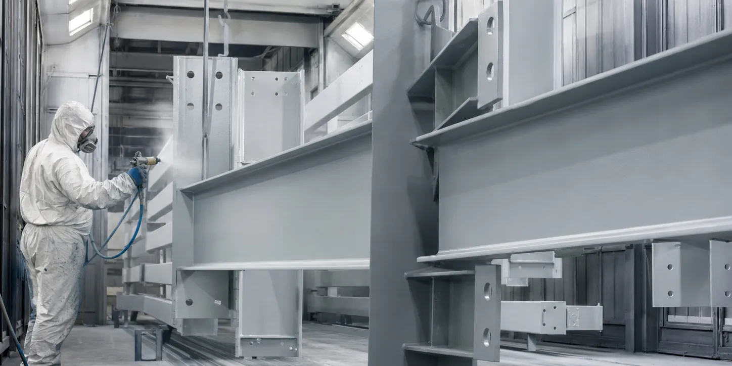 shop-painting-steel-structure-in-factory