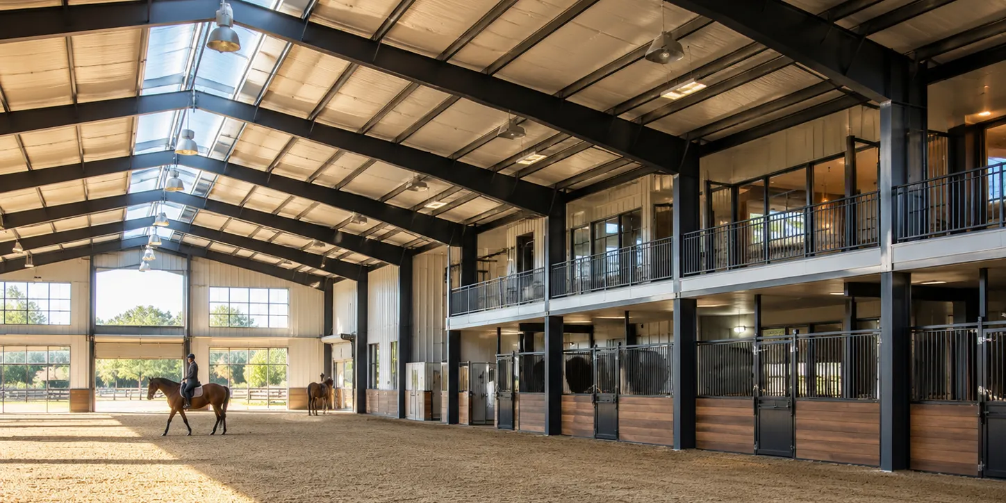 steel-horse-barn-interior-with-stalls