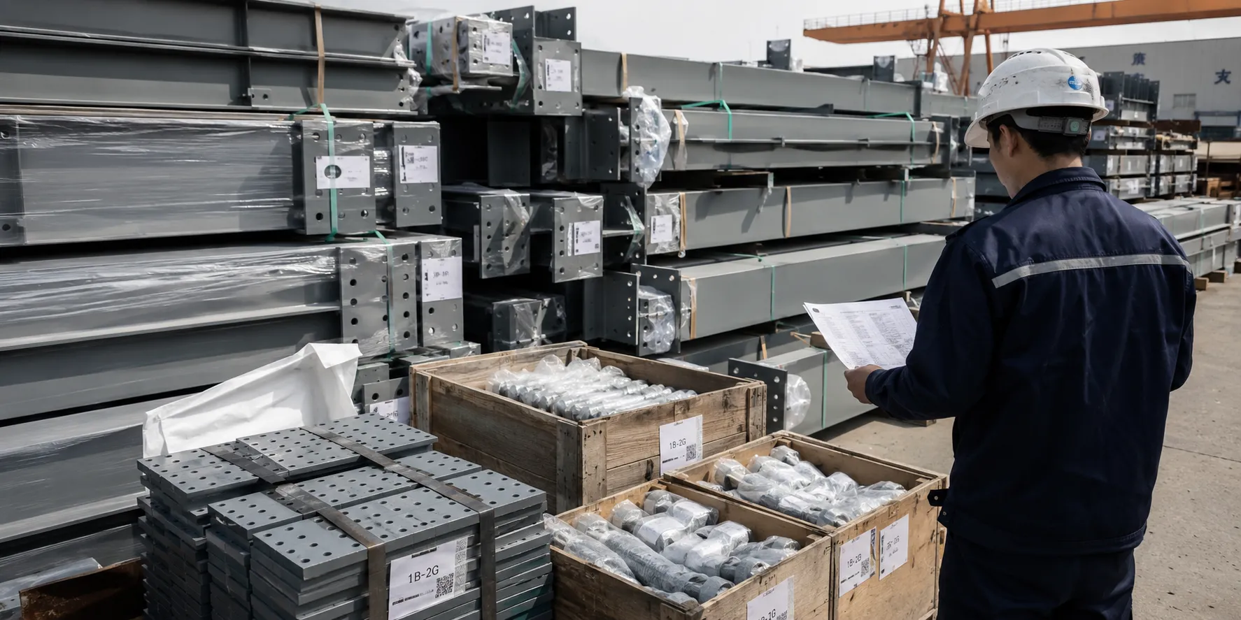 steel-structure-component-marking-and-packing