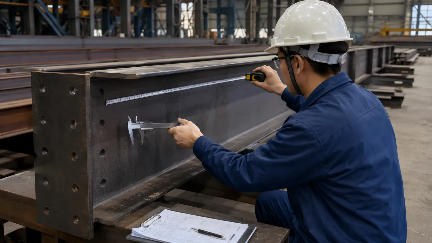 steel-structure-dimension-and-hole-position-inspection