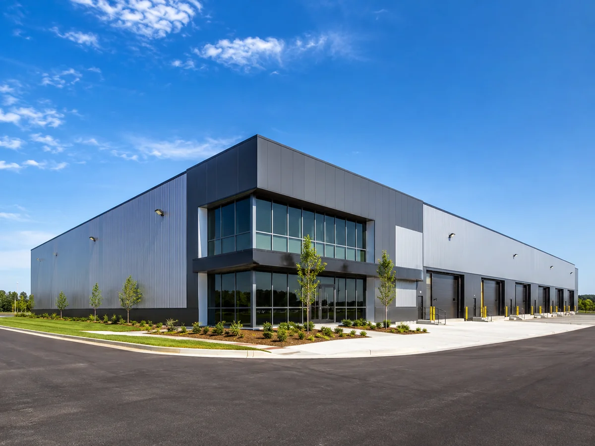 steel logistics warehouse building exterior