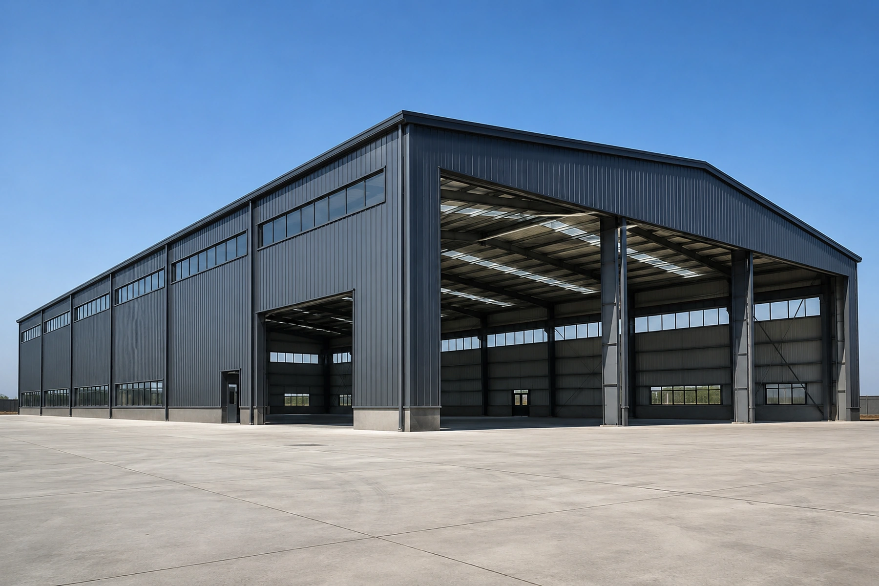 Steel warehouse structure prepared for design load planning