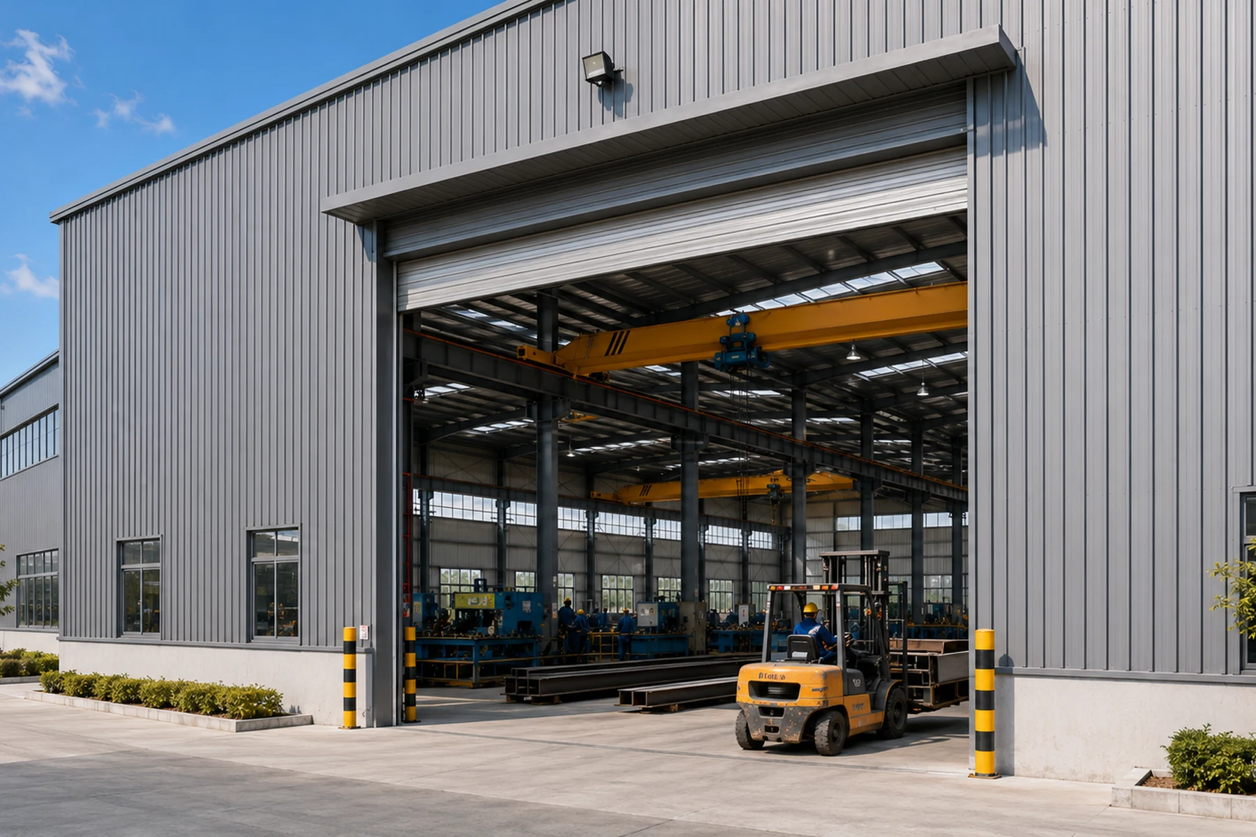 Steel warehouse door and vehicle access planning
