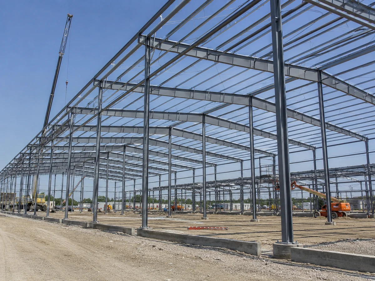 steel warehouse frame construction