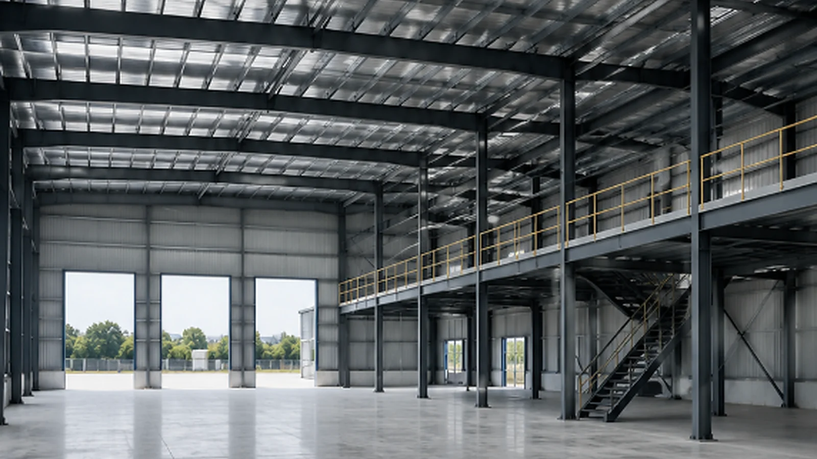 warehouse mezzanine interior overview
