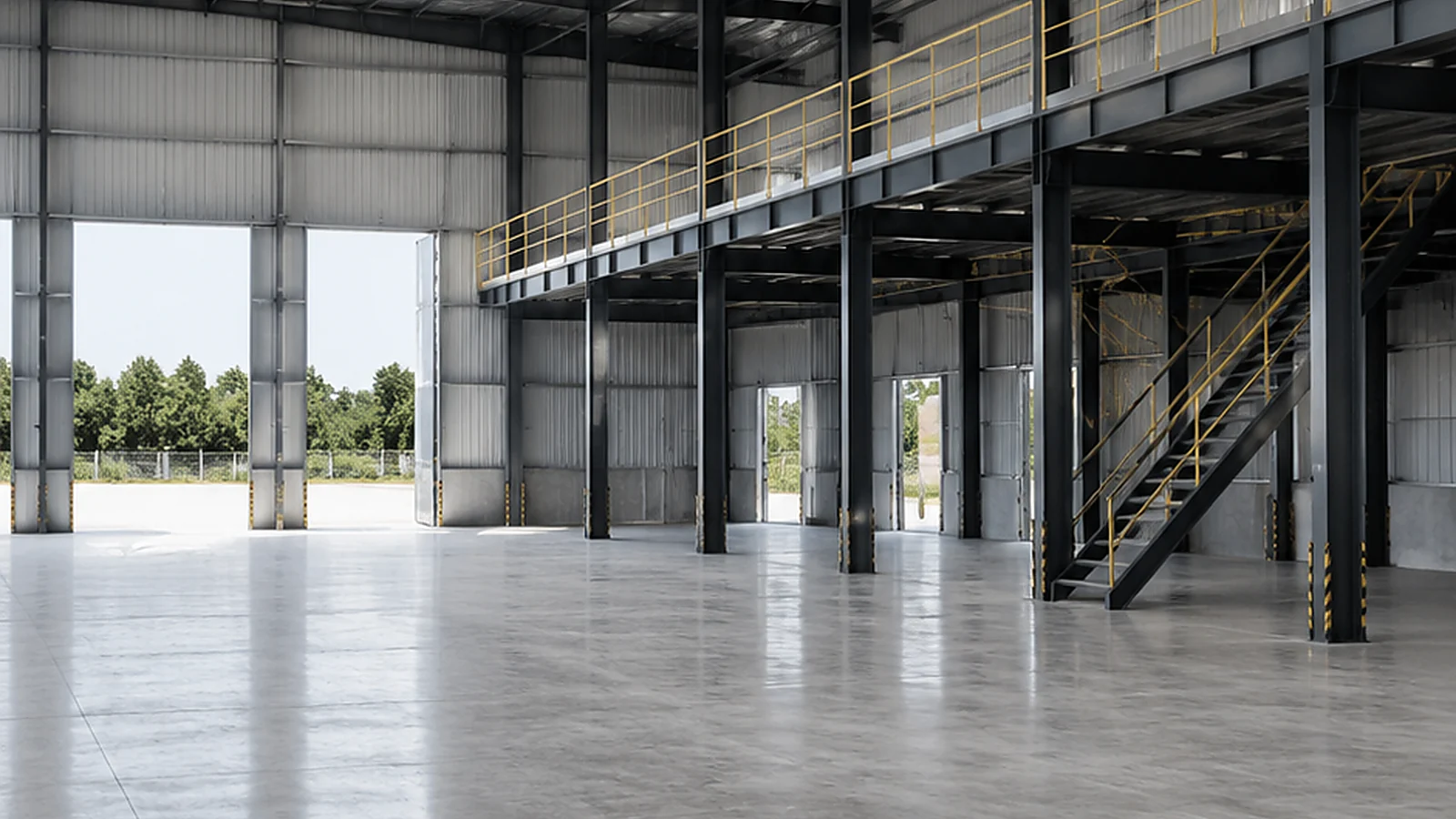 storage area below warehouse mezzanine