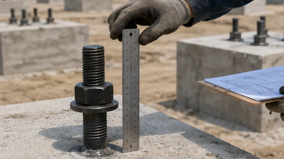 checking anchor bolt projection height before steel erection