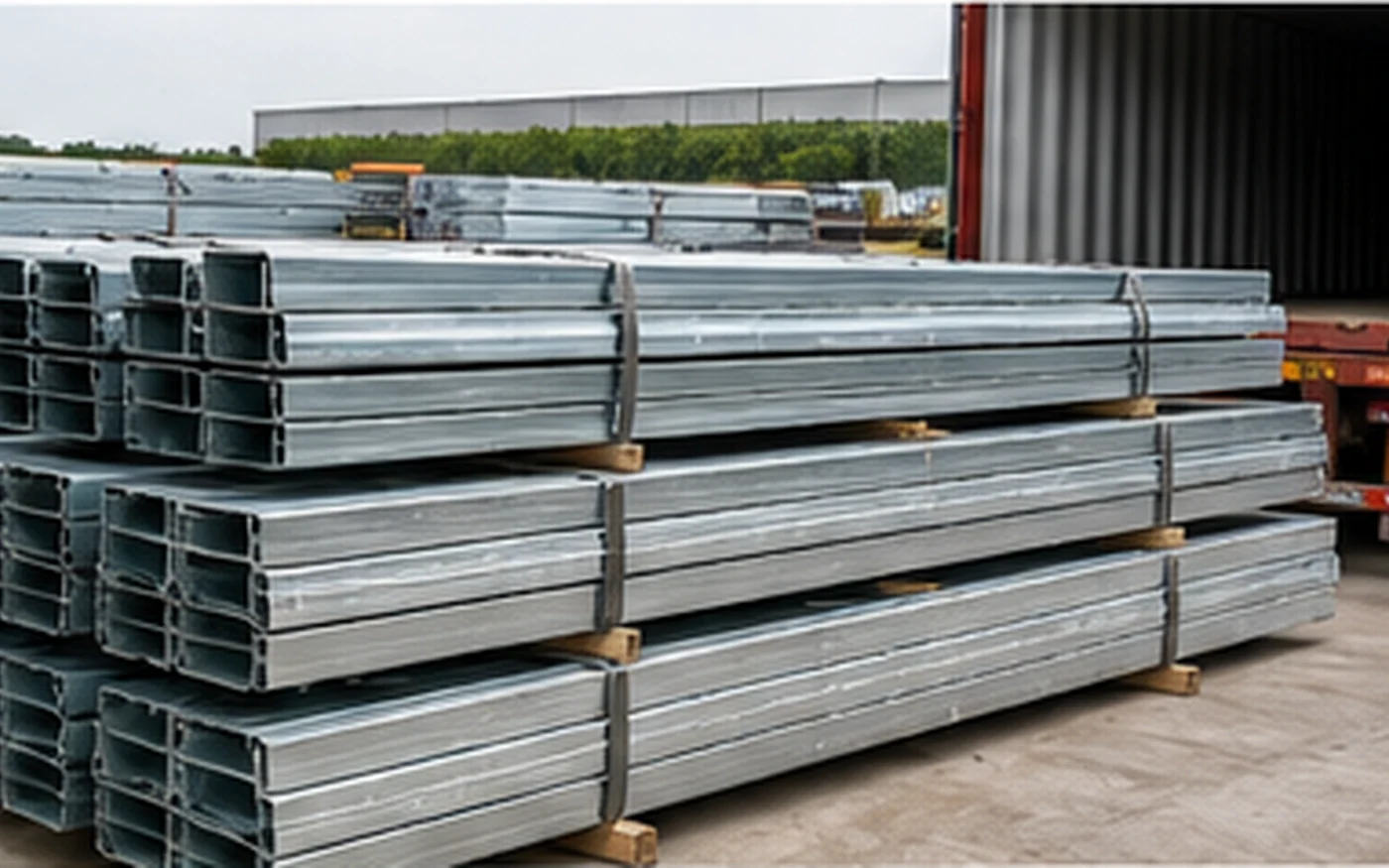 C and Z purlins bundled for export