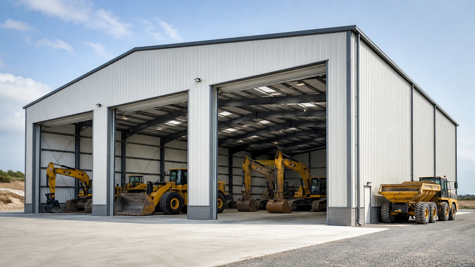 Representative agricultural machinery storage building