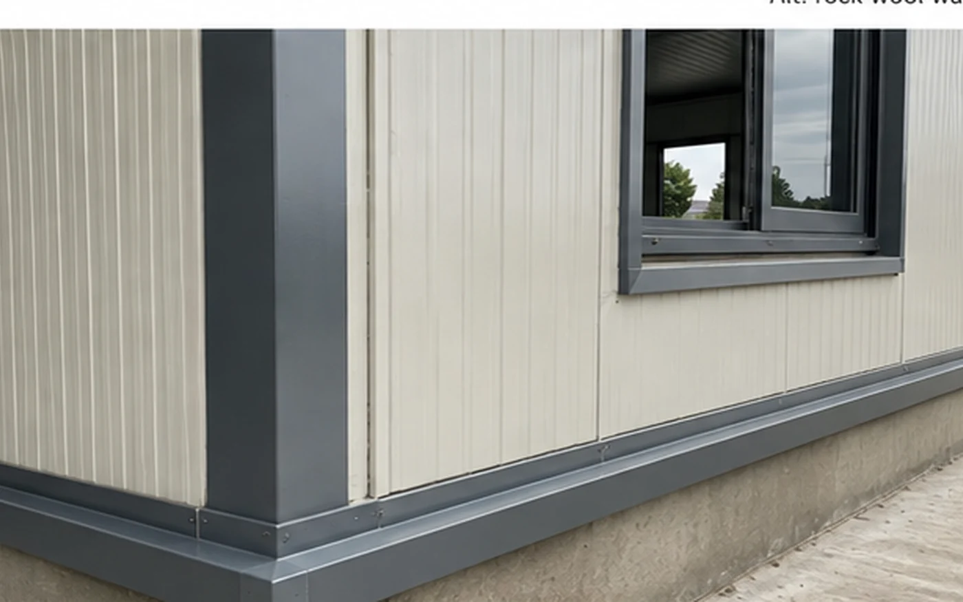 rock wool wall panel corner trim flashing and opening trim detail