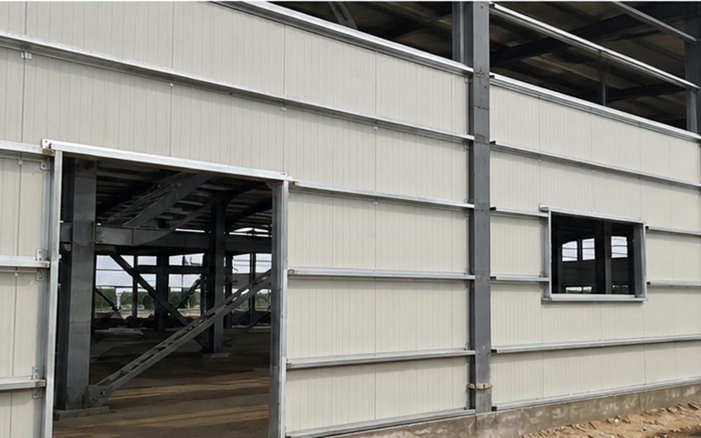 rock wool wall panels with wall girts and openings coordination