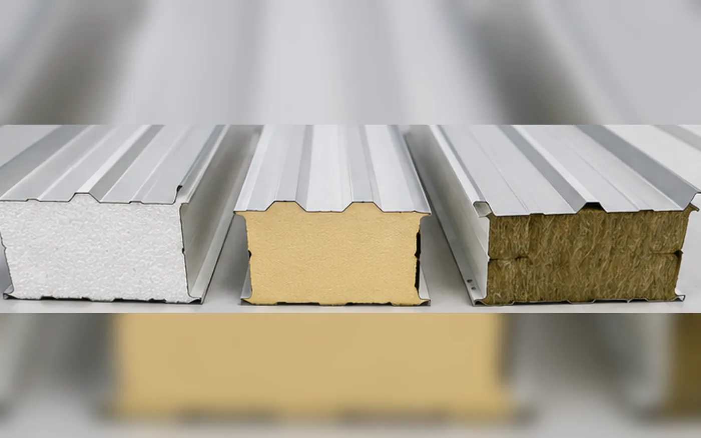 Sandwich panel core types including EPS PU and rock wool