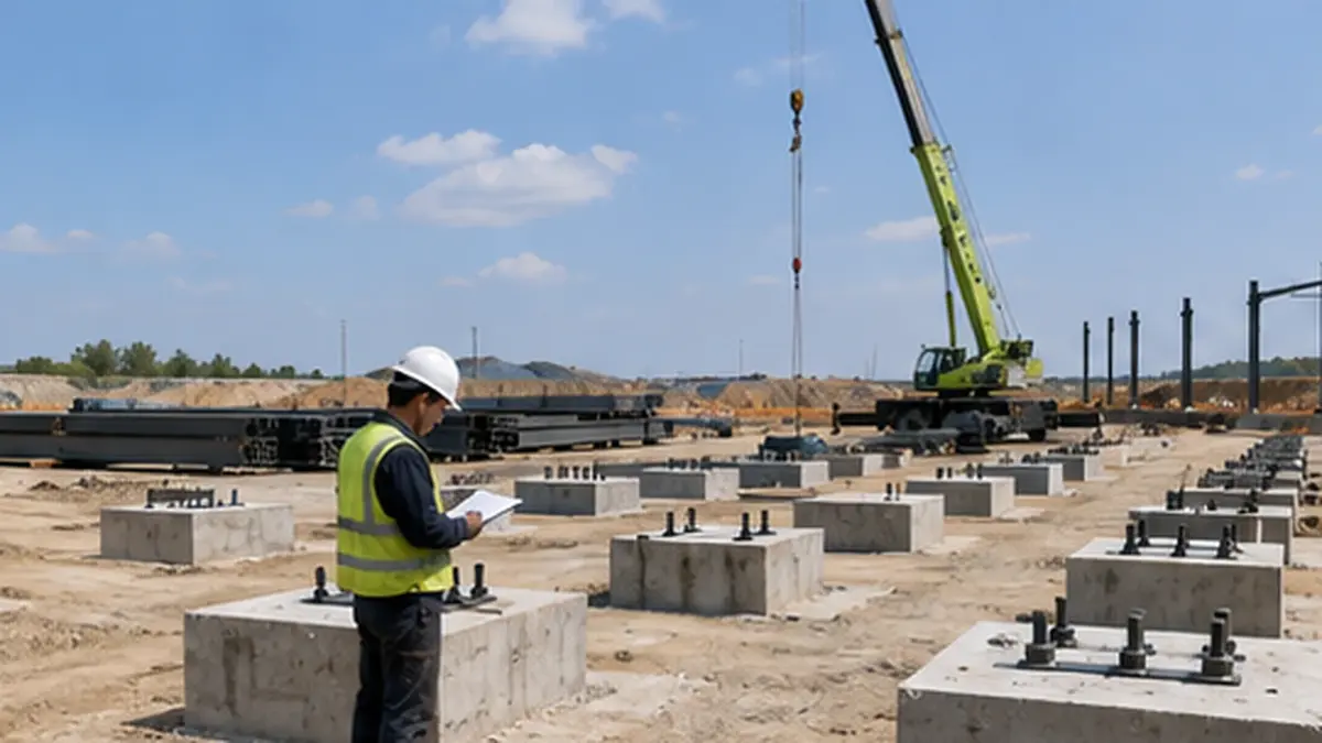 steel building foundation and anchor bolt checklist before erection