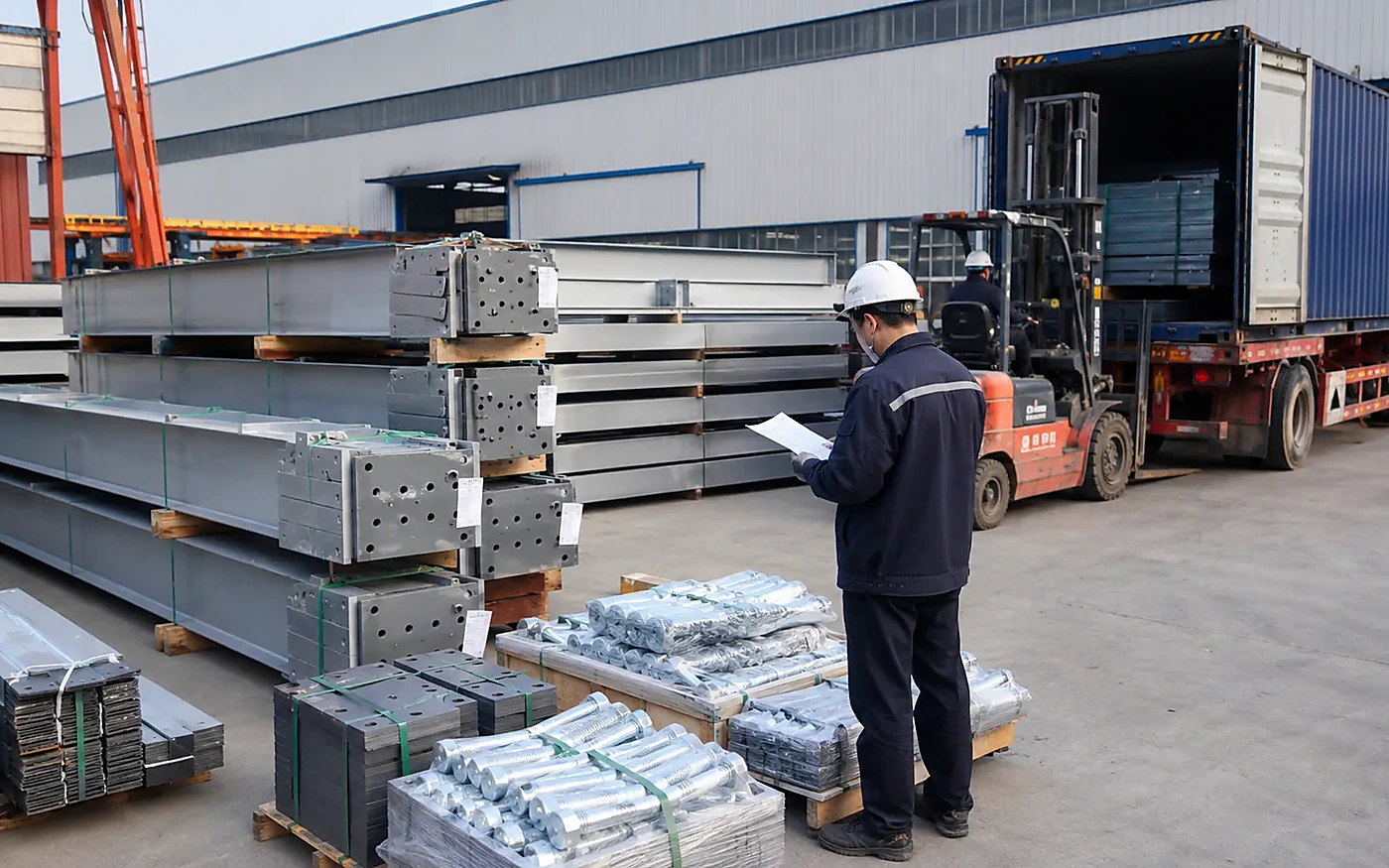 Steel structure packing inspection before shipment
