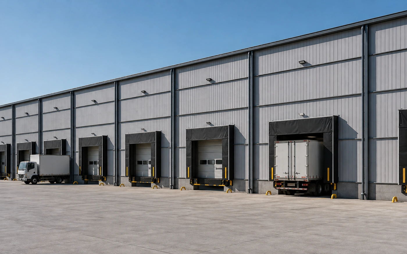 loading dock doors coordinated with steel building column layout