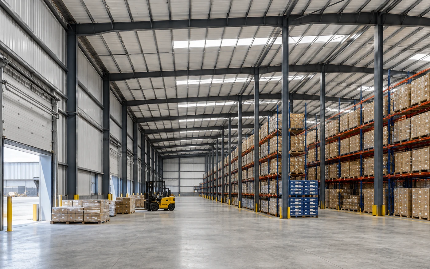 Warehouse racking clear height and door layout coordination