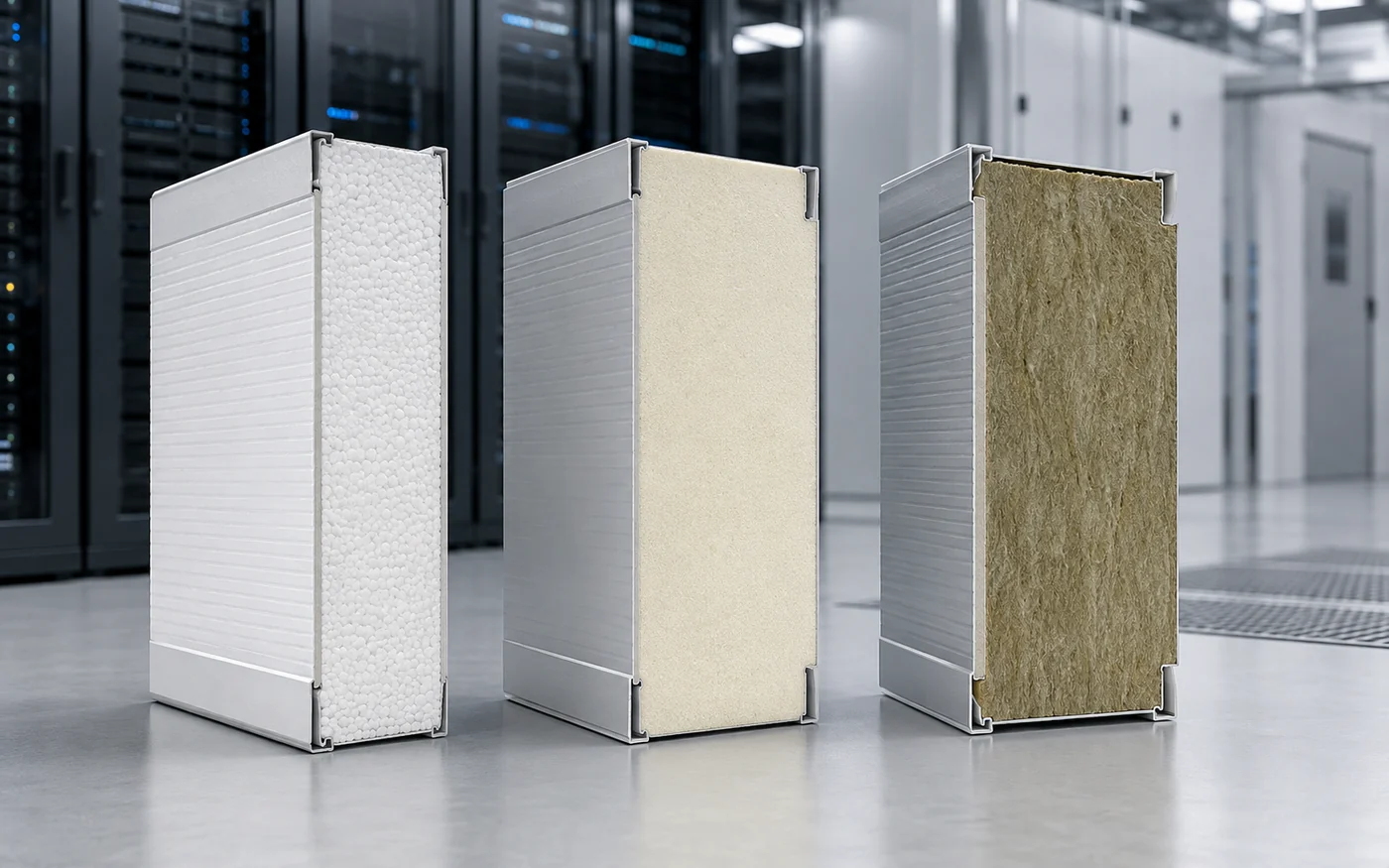 EPS PU and rock wool sandwich panel material options for data center walls