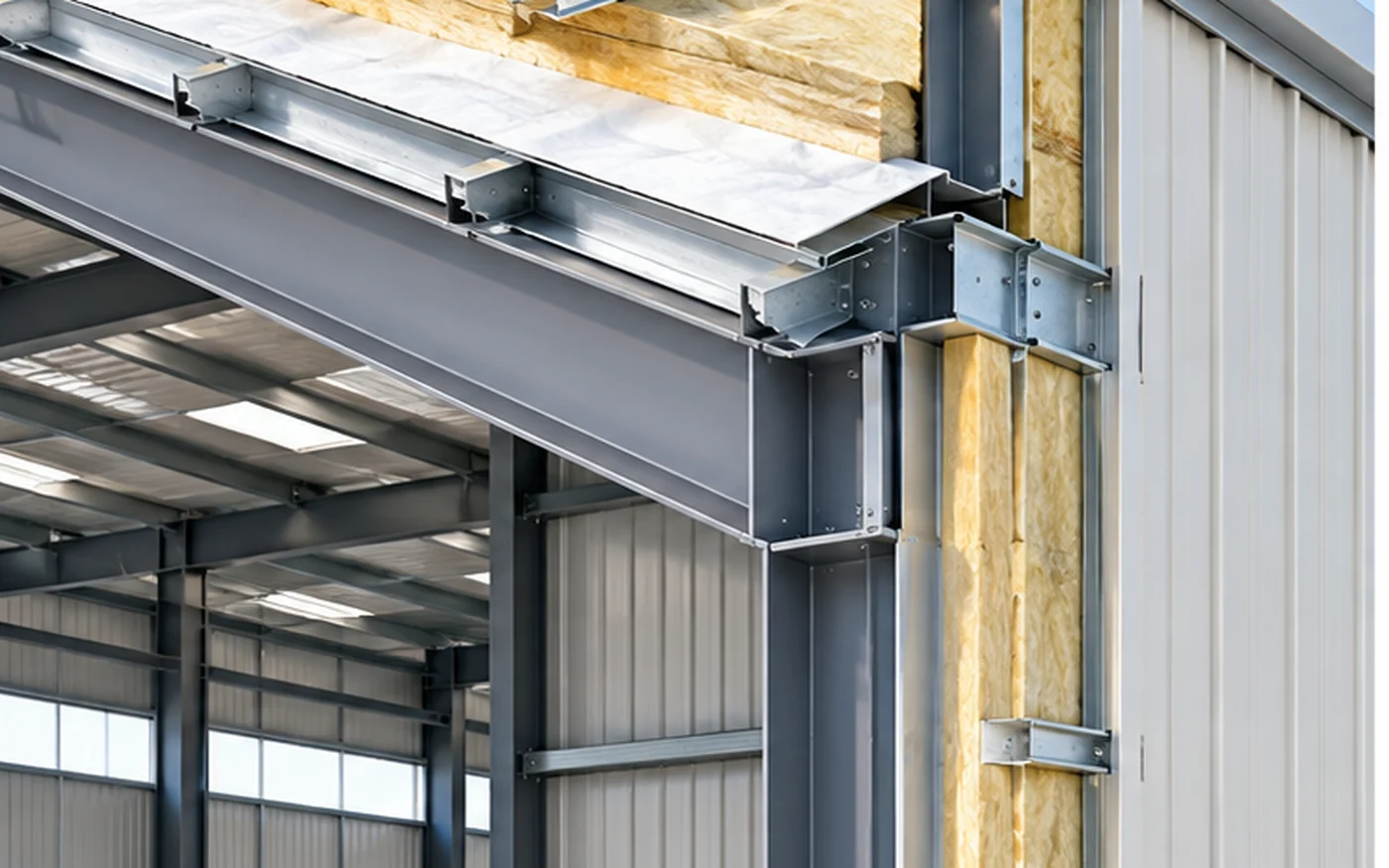 Steel building roof and wall insulation system coordination detail